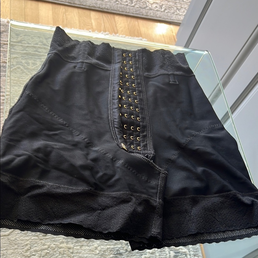 Meli Belt Faja Women’s High-Waist Shaping Shorts with Front Hook Closure - Black
